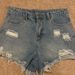 blue jean shorts